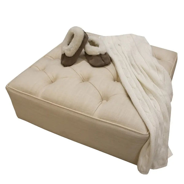 Luxury oatmeal footstool by Baby Belle