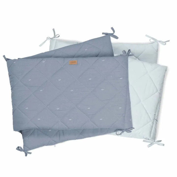 Cot Bumper Diamond Quilt -Denim Blue - Cot Bumper
