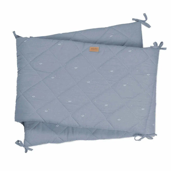 Cot Bumper Diamond Quilt -Denim Blue - Cot Bumper
