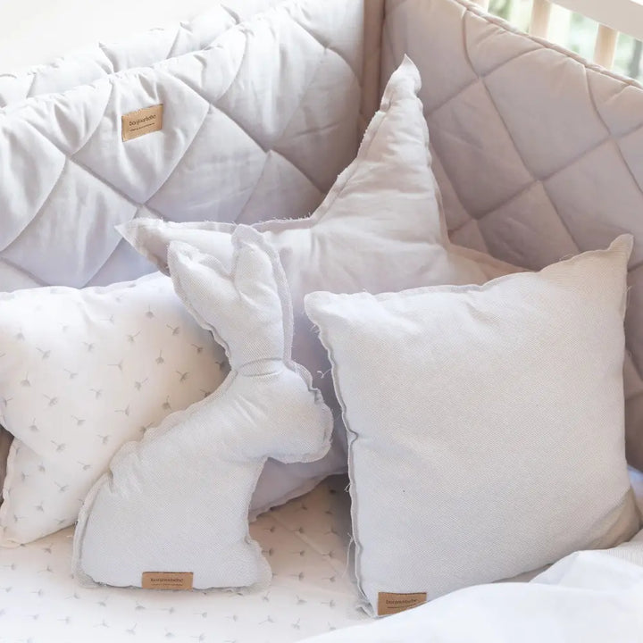 Cot Bumper Diamond Quilt - Grey - Cot Bumper