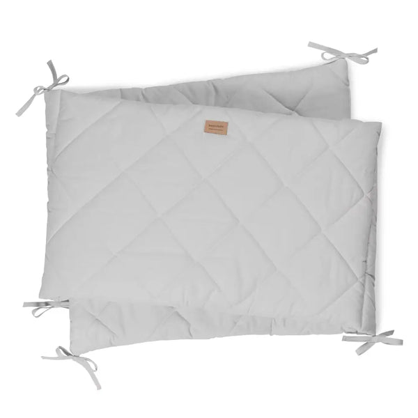 Cot Bumper Diamond Quilt - Grey - Cot Bumper