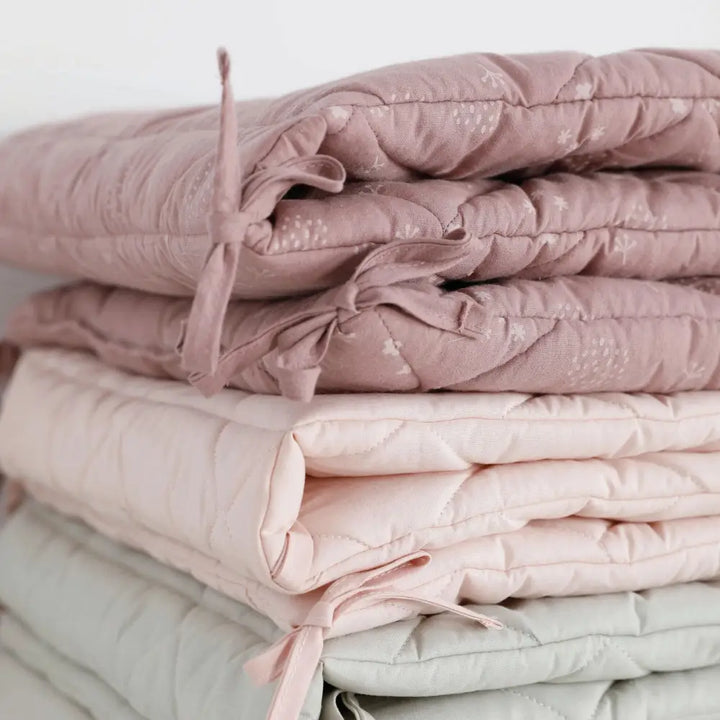 Cot Bumper Diamond Quilt - Old Rose - Cot Bumper