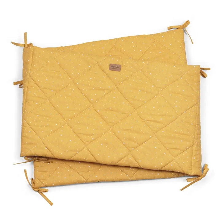 Cot Bumper Diamond Quilt -Yellow Mustard - Cot Bumper
