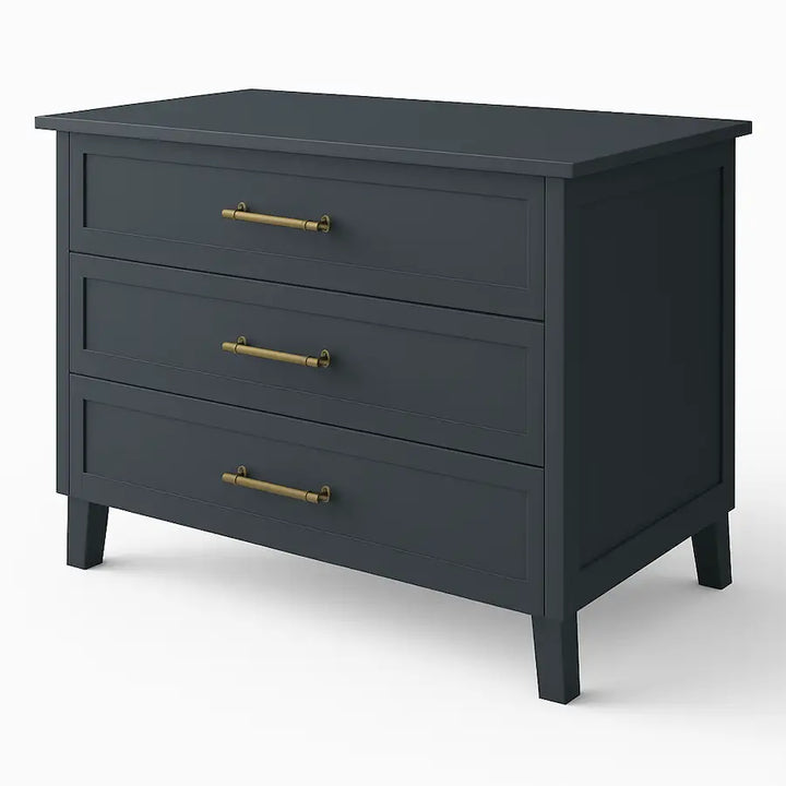 Side-facing view of 1.2m Alexander Compactum in oMurky Nights finish with gold handles, luxury baby compactum South Africa