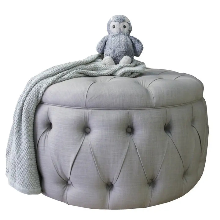 Ottoman - Isabella Storage Mineral Grey - Ottoman- Baby Belle
