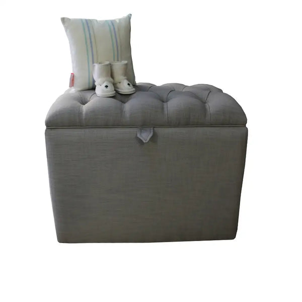 Ottoman- Romeo Storage Charcoal - Ottoman- Baby Belle