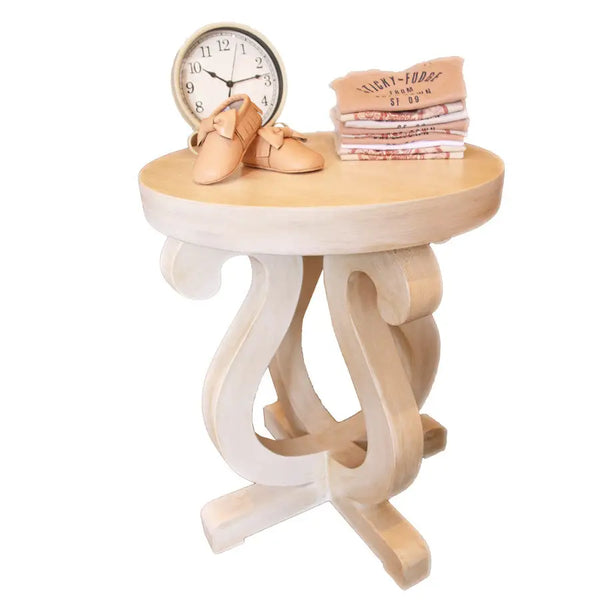 Side Table- Bellarina French Washed White - Side Table- Baby Belle