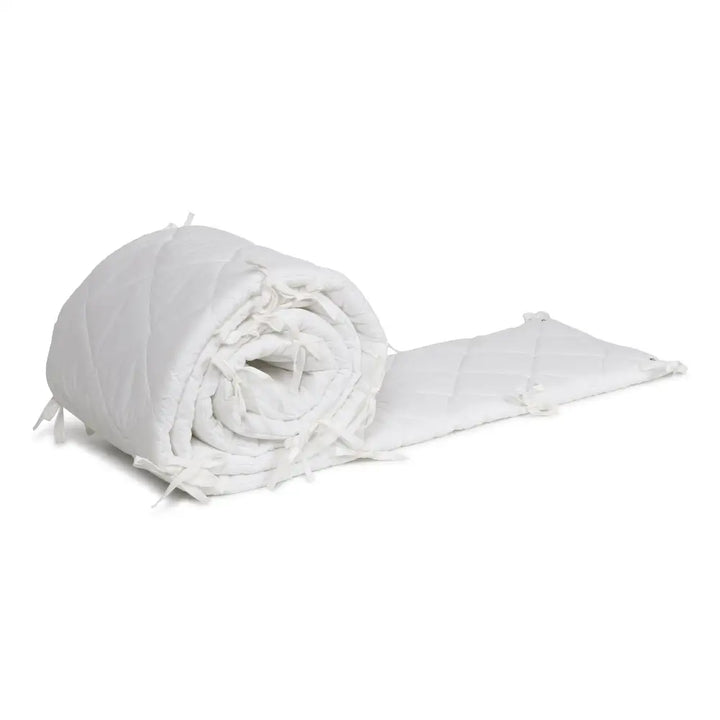 XL Full Cot Bumper Diamond Quilt - White - Cot linen