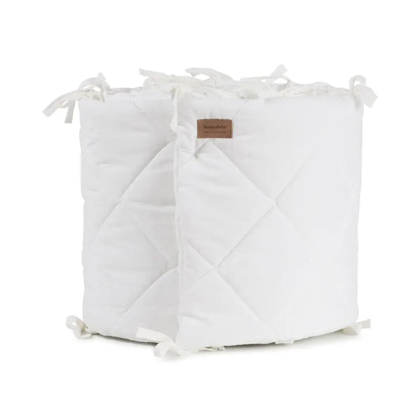 XL Full Cot Bumper Diamond Quilt - White - Cot linen